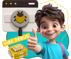 Тестирование & Vibe Debug. Охотники за багами - КИБЕРшкола программирования для детей, компьютерные курсы для школьников, начинающих и подростков - KIBERone г. Бердск